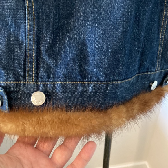 Edwards Lowell Beverly Hills Vintage Jacket With Mink Fur St. Moritz Denim Small - Picture 11 of 12